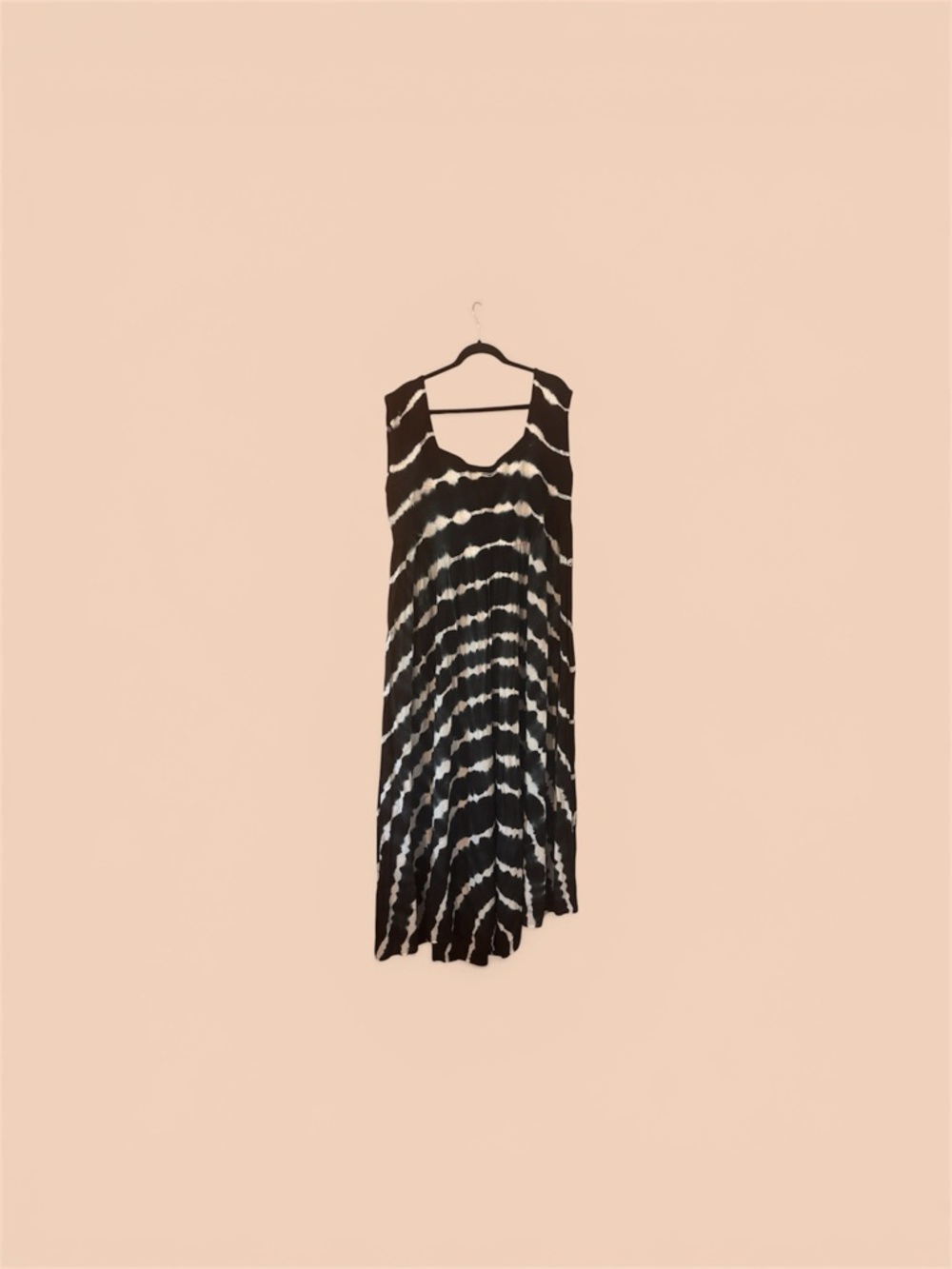 Swimsuits For All Navy and White Tie-Dye Swim Coverup or maxi dress